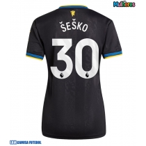 Camisa de Futebol Manchester United Benjamin Sesko #30 Equipamento Alternativo Mulheres 2025-26 Manga Curta